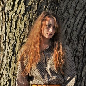 1970's Basic Button Down Blouse size L-XL